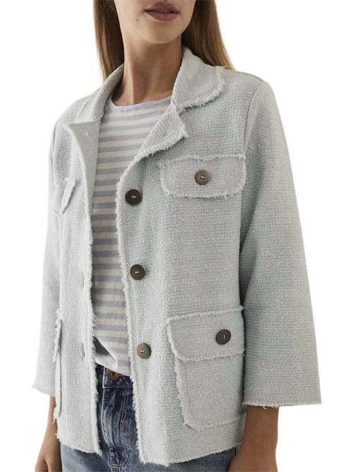 giacca donna con taschini azzurro